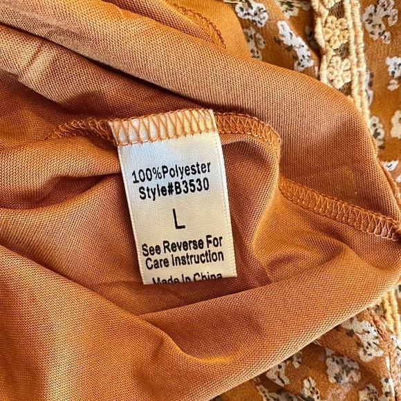 BLU PEPPER Dress Cottage Core, Semi Sheer Sz Large - Picture 6 of 7